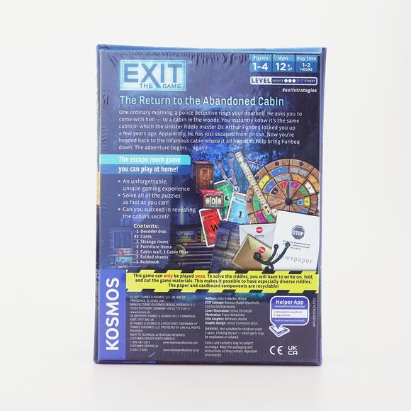 EXIT The Game: The Return to the Abandoned Cabin Escape Game NEW SEALED Kosmos - Picture 2 of 7